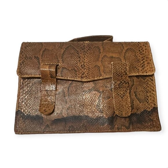 Vintage/Antique Snakeskin Leather  Briefcase - Picture 2 of 11